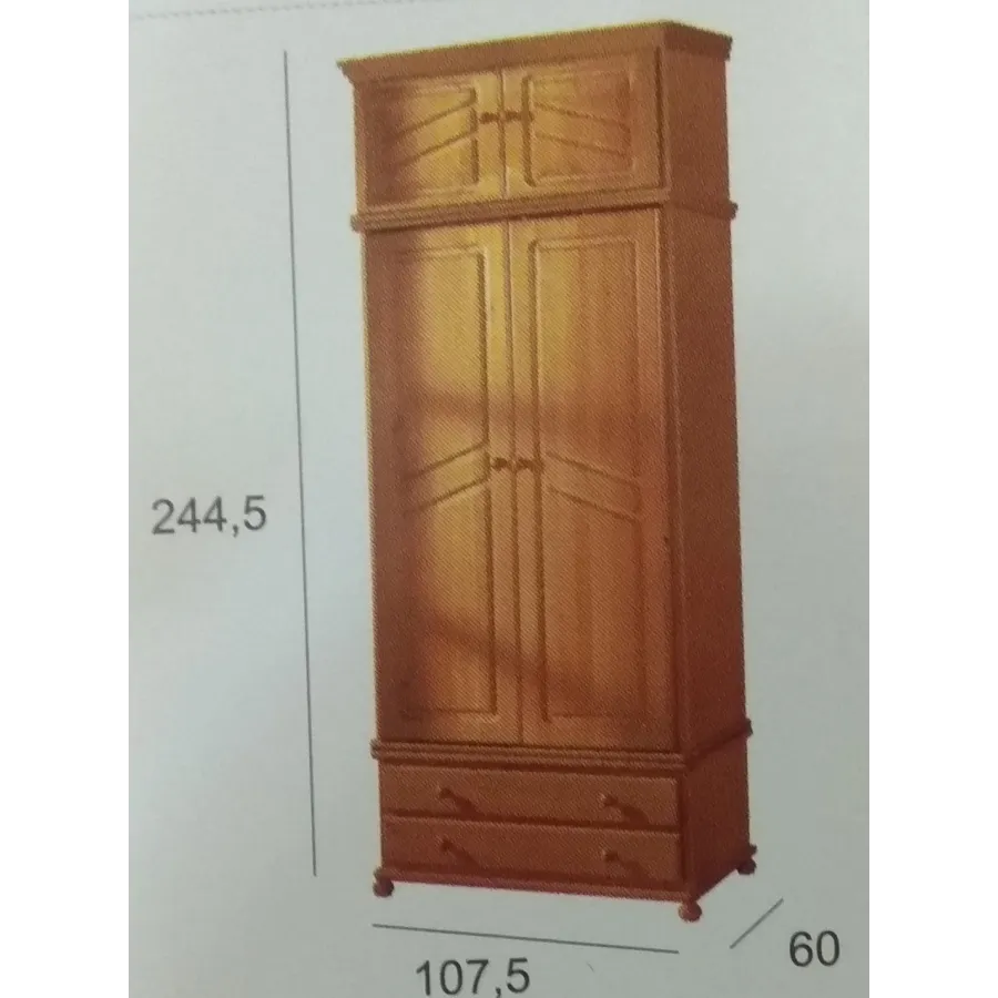 Armario 2 puertas macizas modelo Provenza en Mueblesguadalhorce.es