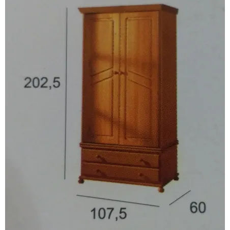 Armario 2 puertas macizas modelo Provenza en Mueblesguadalhorce.es