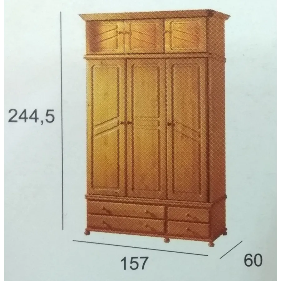 Armario 3 puertas macizas modelo Provenza en Mueblesguadalhorce.es