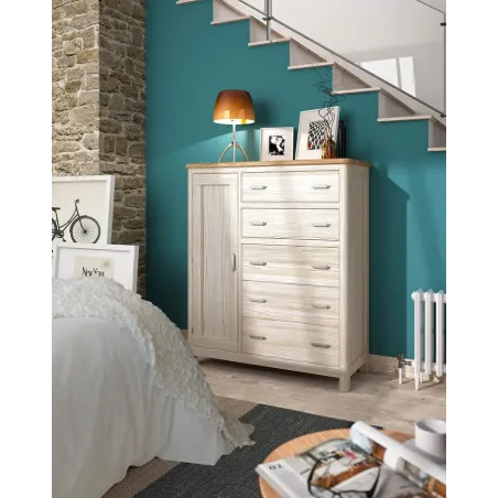 Cómoda colonial con puerta en Mueblesguadalhorce.es
