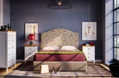 Conjunto Bristol tapizado con mesitas en Mueblesguadalhorce.es