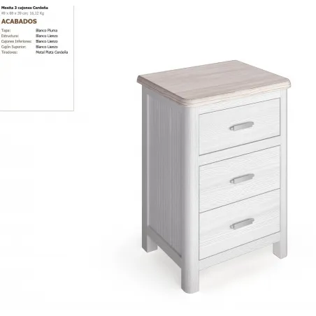Mesita tres cajones colonial en Mueblesguadalhorce.es
