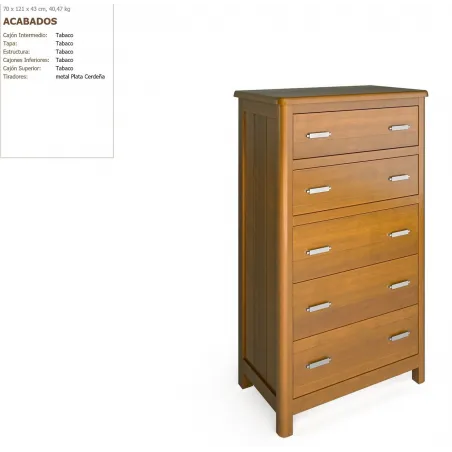 Sinfonier cinco cajones colonial en Mueblesguadalhorce.es