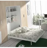 Cama abatible vertical con estantería interior para colchón de 135/150 fondo 43