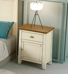 MESITA DE NOCHE RUSTICA MADERA MACIZA BARNIZADO / LACADO