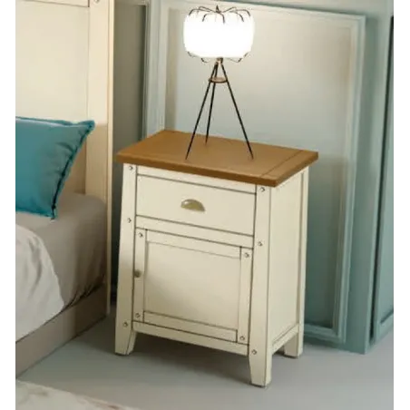 MESITA DE NOCHE RUSTICA MADERA MACIZA BARNIZADO / LACADO