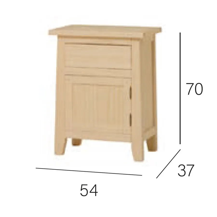 MESITA DE NOCHE RUSTICA MADERA MACIZA BARNIZADO / LACADO