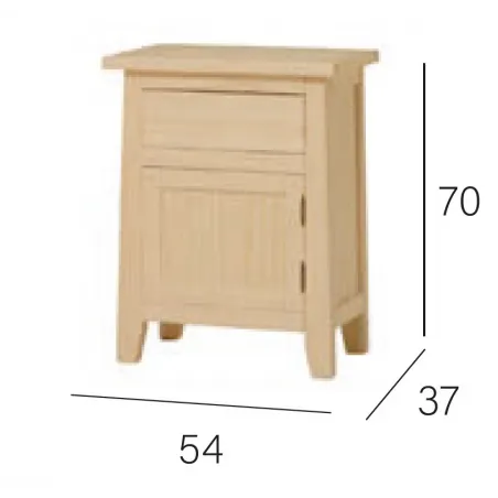 MESITA DE NOCHE RUSTICA MADERA MACIZA BARNIZADO / LACADO