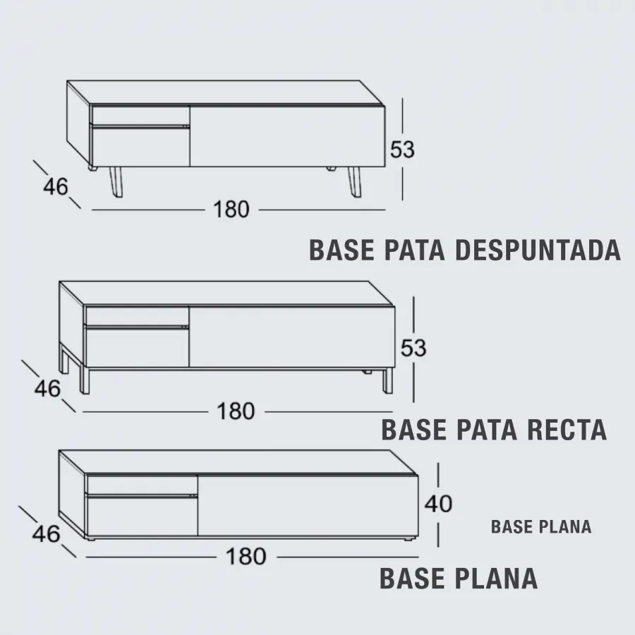 Mueble tv 180 cm. diseño en madera en Mueblesguadalhorce.es