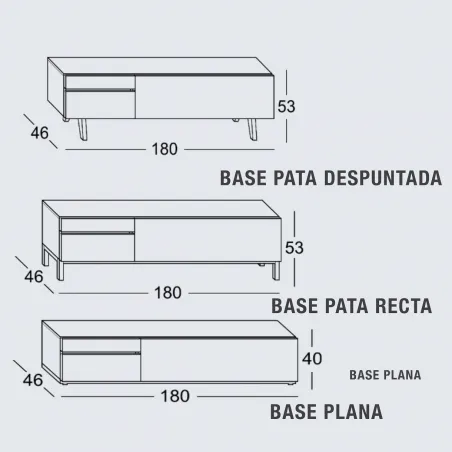 Mueble tv 180 cm. diseño en madera en Mueblesguadalhorce.es