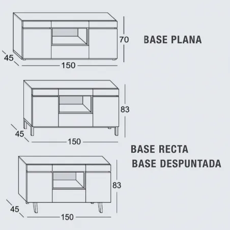 Aparador Zoe 150 cm. en Mueblesguadalhorce.es