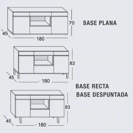 Aparador Zoe 180 cm. en Mueblesguadalhorce.es