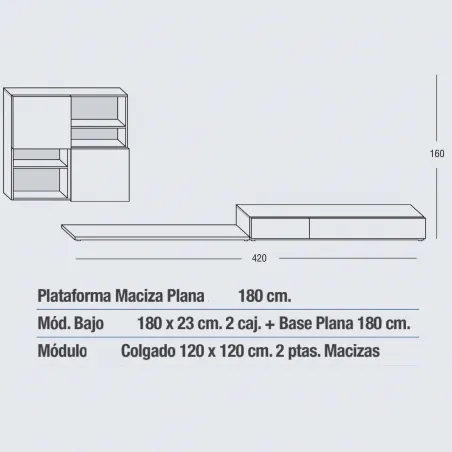 Salón ZOE de diseño minimalista en Mueblesguadalhorce.es