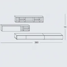 Salón madera maciza de diseño Zoe en Mueblesguadalhorce.es 2