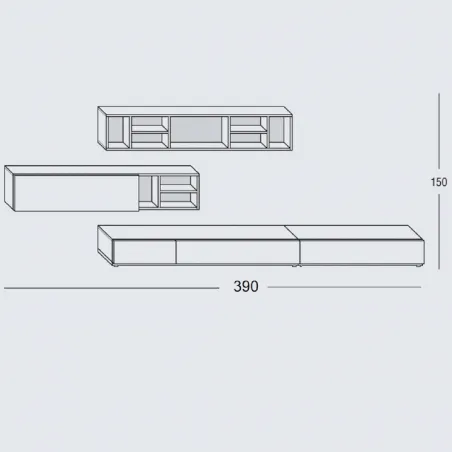 Salón madera maciza de diseño Zoe en Mueblesguadalhorce.es