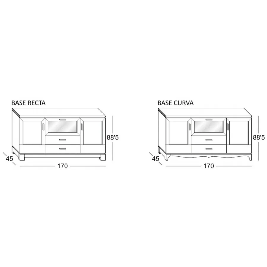 Aparador Vega 170 cm. en Mueblesguadalhorce.es