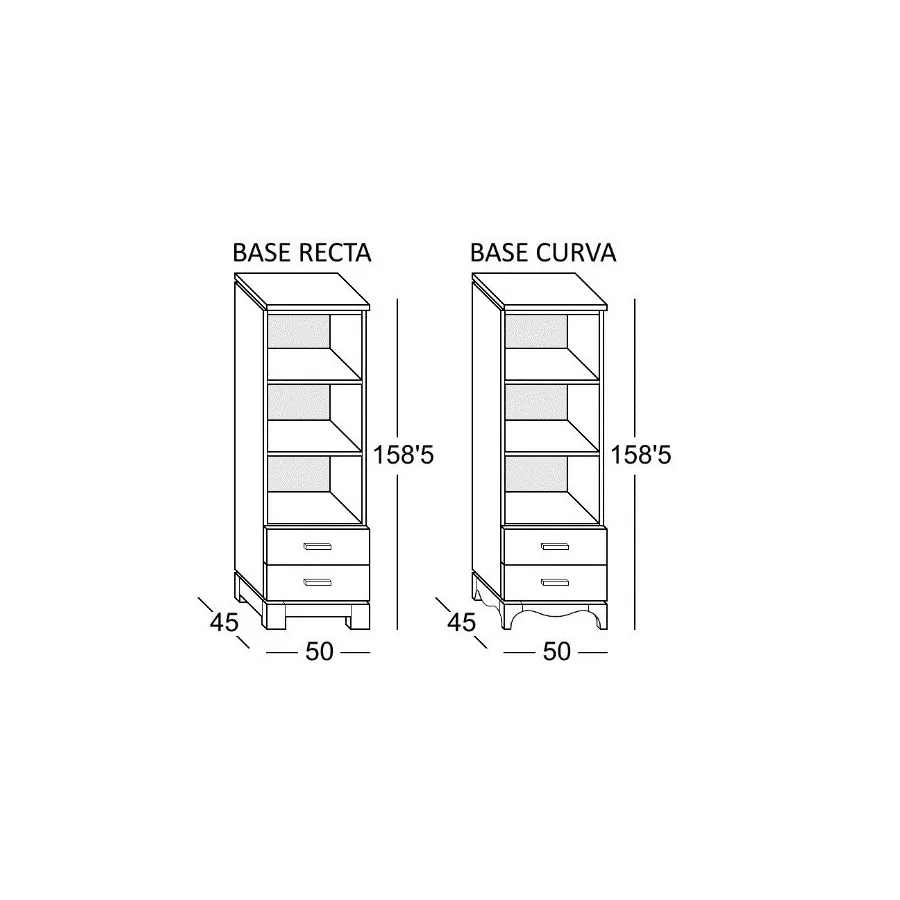 Estantería baja con cajones en Mueblesguadalhorce.es