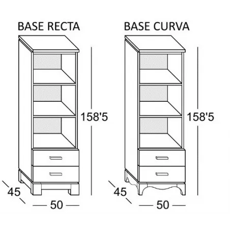 Estantería baja con cajones en Mueblesguadalhorce.es