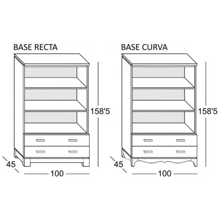 Estantería baja con cajones Vega