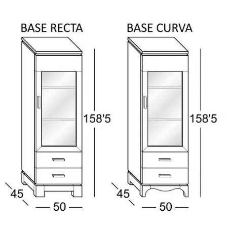 Vitrina baja contemporánea 1 puerta en Mueblesguadalhorce.es