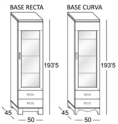 Vitrina alta Vega 1 puerta en Mueblesguadalhorce.es 2