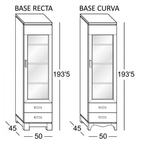 Vitrina alta Vega 1 puerta en Mueblesguadalhorce.es
