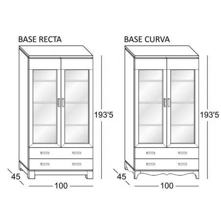 Vitrina alta Vega 2 puertas en Mueblesguadalhorce.es