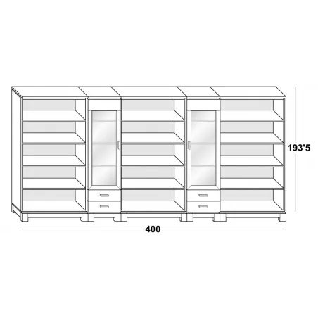 Librería 400 cm. en Mueblesguadalhorce.es