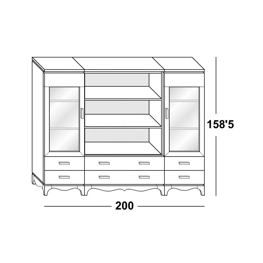 Mueble librería 200 Vega en Mueblesguadalhorce.es