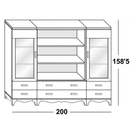 Mueble librería 200 Vega en Mueblesguadalhorce.es