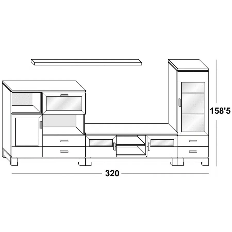 Composición de salón Vega 320 en Mueblesguadalhorce.es