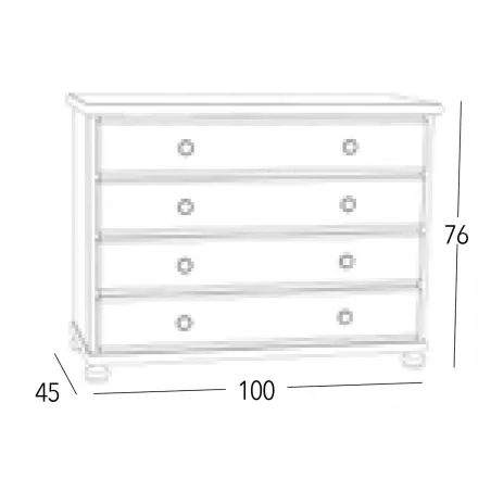 Cómoda Provenza 4C  en Mueblesguadalhorce.es