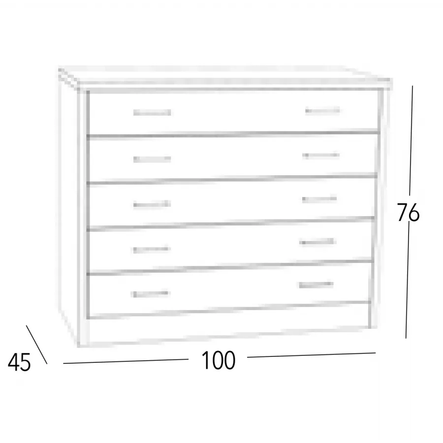 Cómoda Coral 5C en Mueblesguadalhorce.es