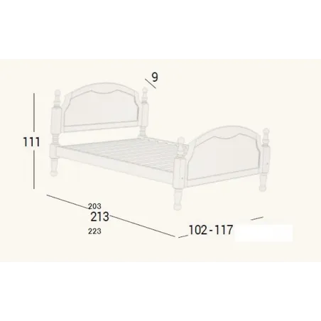 CAMA DE MADERA ROMA INDIVIDUAL COLORES Y MEDIDAS A ELEGIR