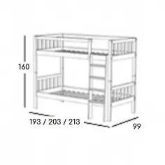 Litera Coral Barras 90 madera maciza en Mueblesguadalhorce.es 2