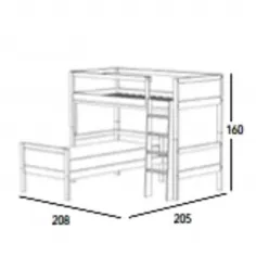 Litera modelo Vito L con cajones es 2