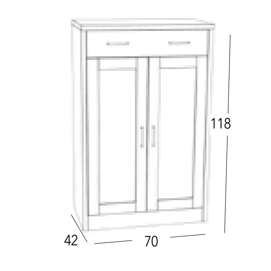 Zapatero Coral 2P 70 en Mueblesguadalhorce.es
