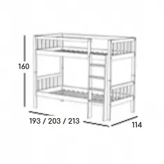 Litera Coral Barras 105 madera maciza 2