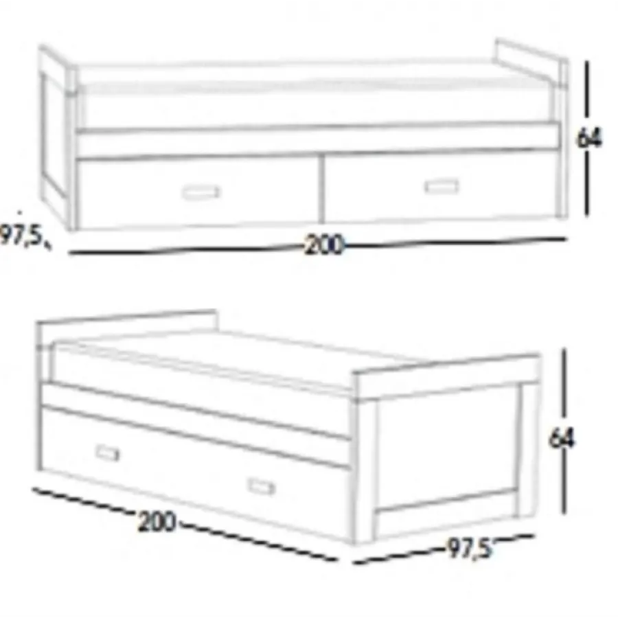Cama Coral con cajones de gran capacidad
