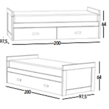 Cama Coral con cajones de gran capacidad