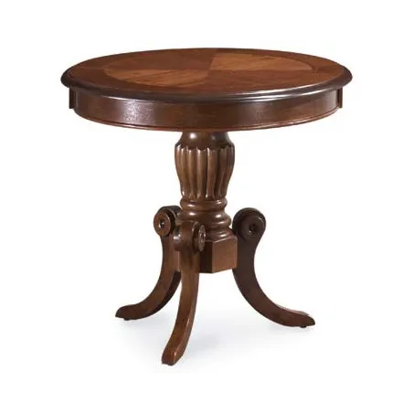 VELADOR DISEÑO CLASICO MADERA CEREZO CIRCULAR CON PEDESTAL LARGO