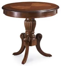 VELADOR DISEÑO CLASICO MADERA CEREZO CIRCULAR CON PEDESTAL LARGO 2