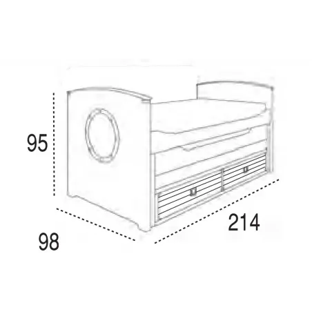 Cama compacta Camarote 90x200 en Mueblesguadalhorce.es