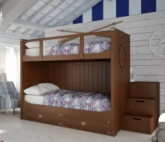 Litera colonial Camarote con escalera de cajones en Mueblesguadalhorce.es 2