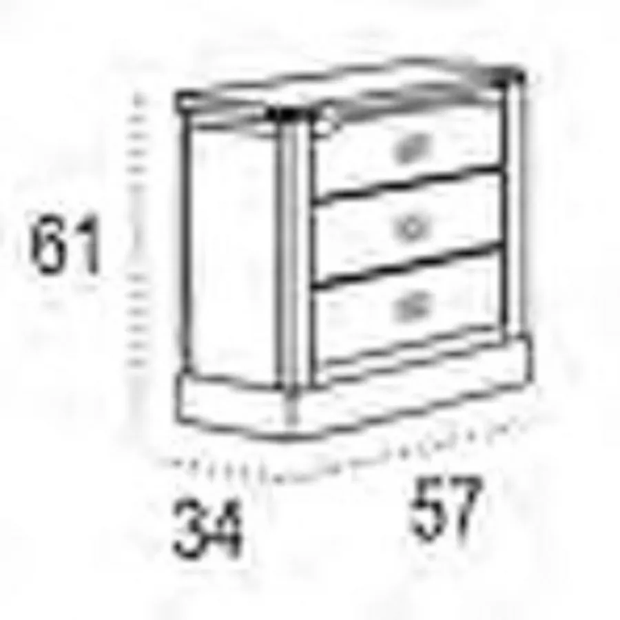 Mesita tres cajones colonial 57 Camarote en Mueblesguadalhorce.es