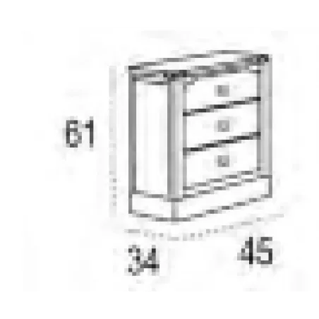 Mesita tres cajones Camarote 45 en Mueblesguadalhorce.es