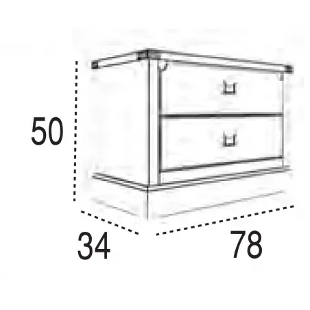 Mesita dos cajones Camarote 78 en Mueblesguadalhorce.es