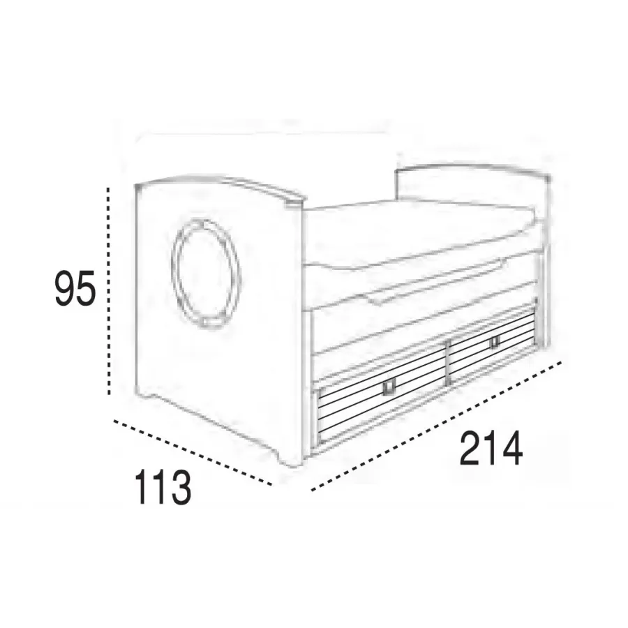 Cama compacta Camarote 105x200 en Mueblesguadalhorce.es