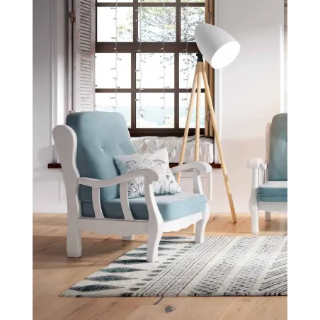 Sillón Colonial de diseño en madera vista