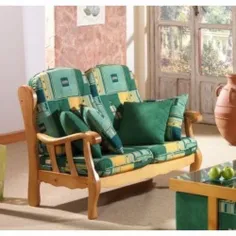Sofá Provenzal de diseño dos plazas madera vista